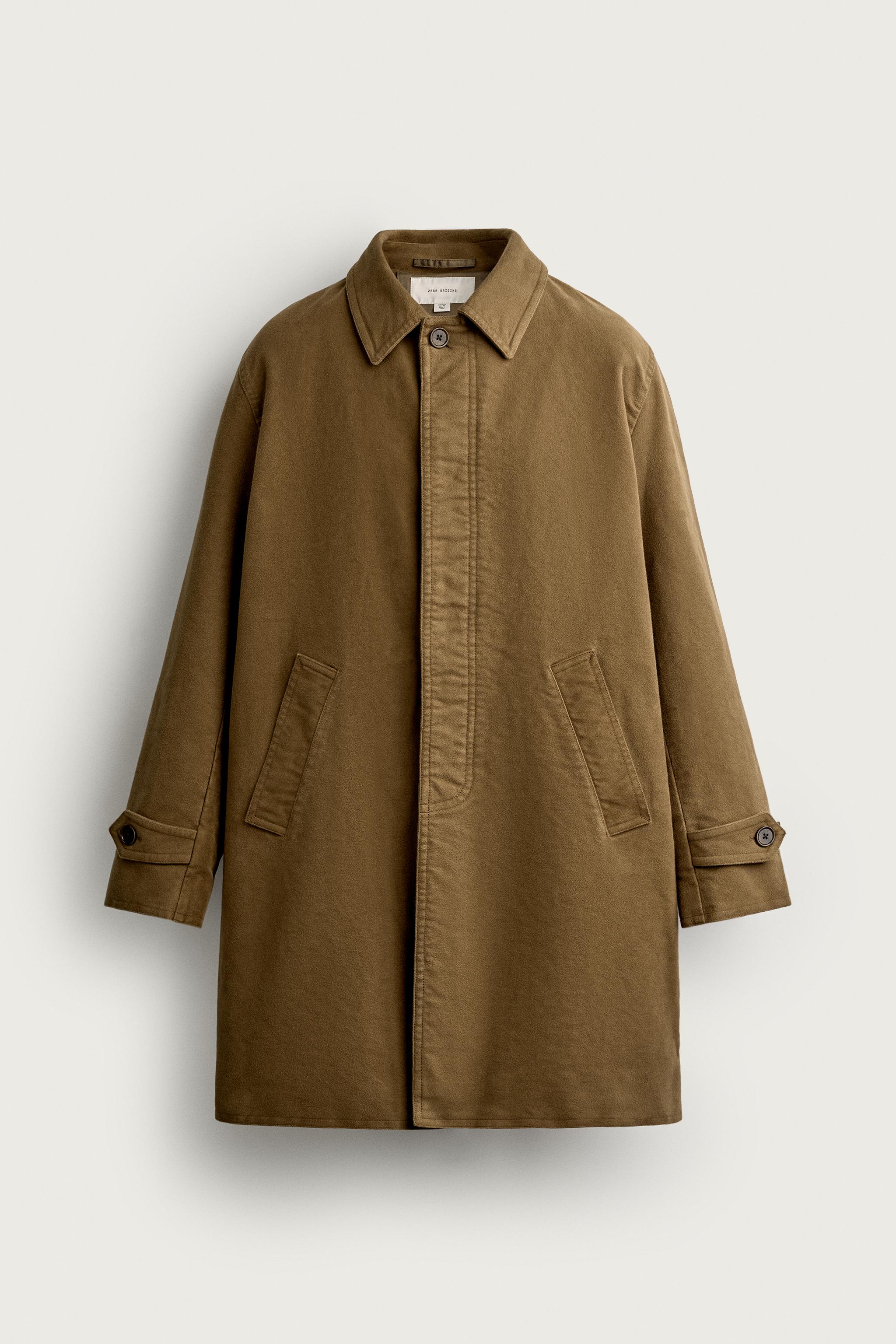 BRUSHED COTTON REGULAR-FIT COAT